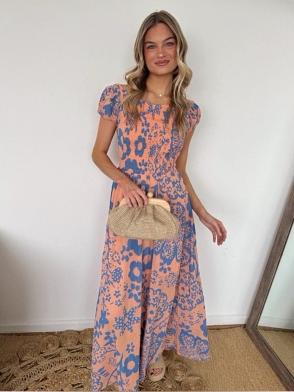 Free People Ultraviolet Maxi Dress in Pale Pink Combo S